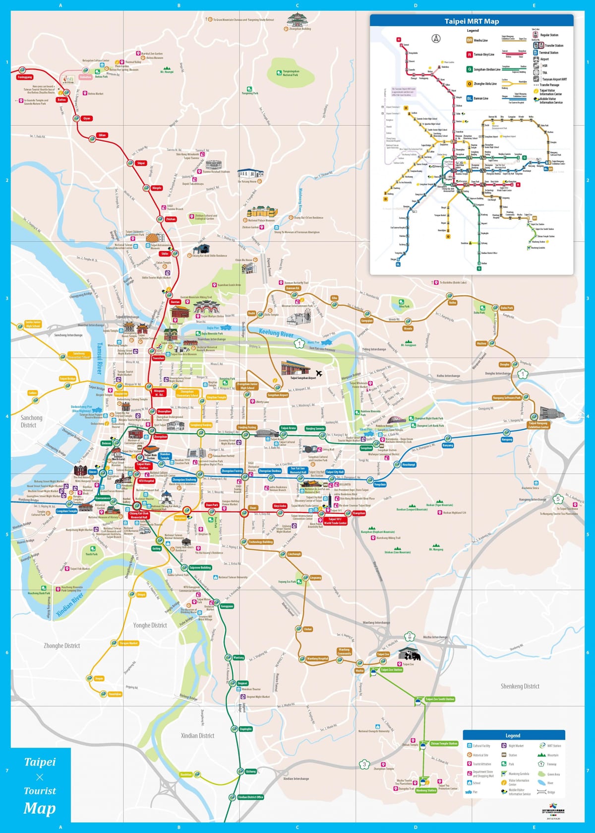 Taipei atraccións turísticas mapa
