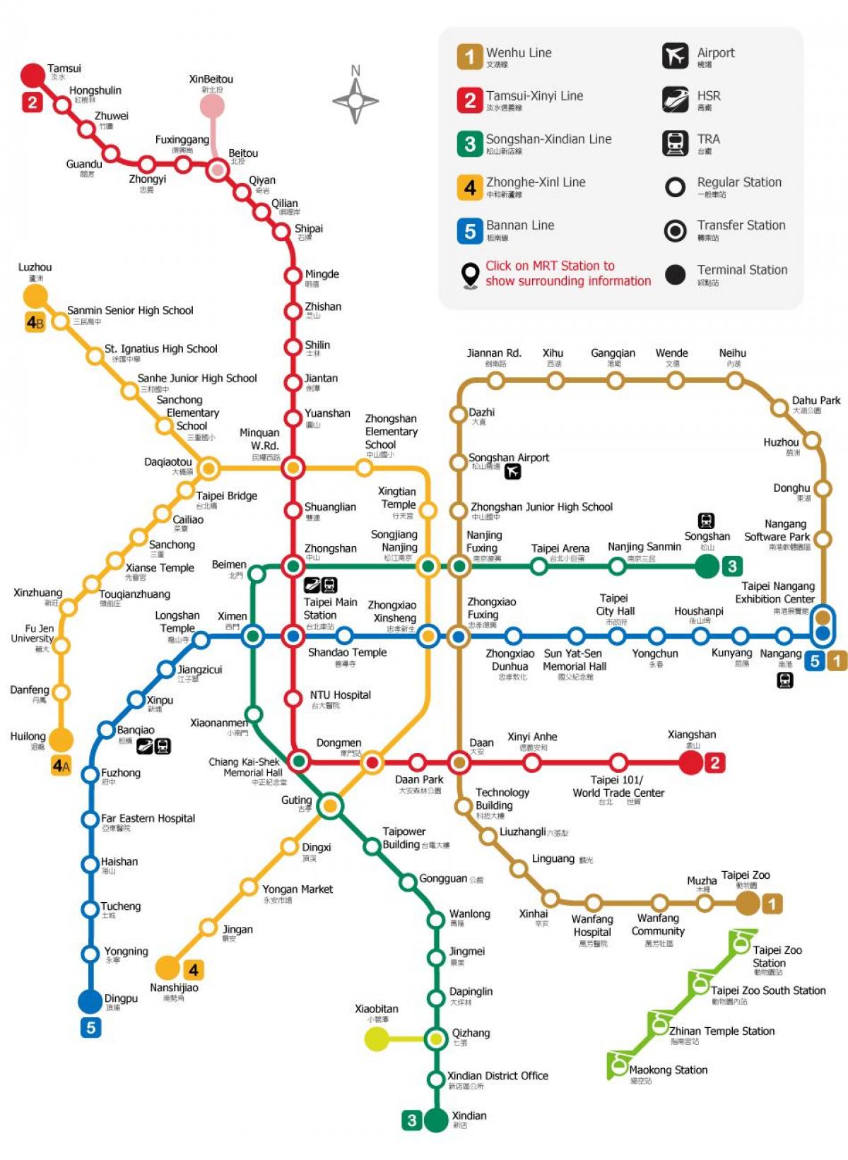 Taipei estación de metro mapa