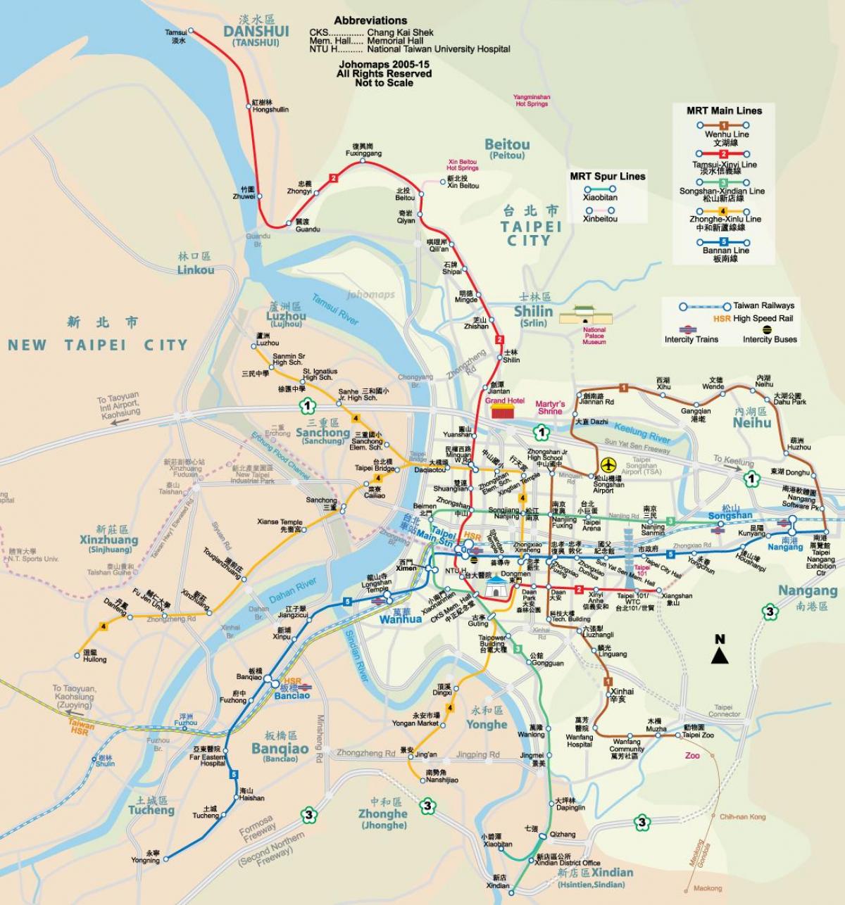 mapa de Taipei estrada
