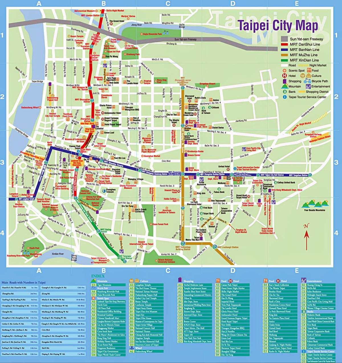 Taipei puntos turísticos mapa