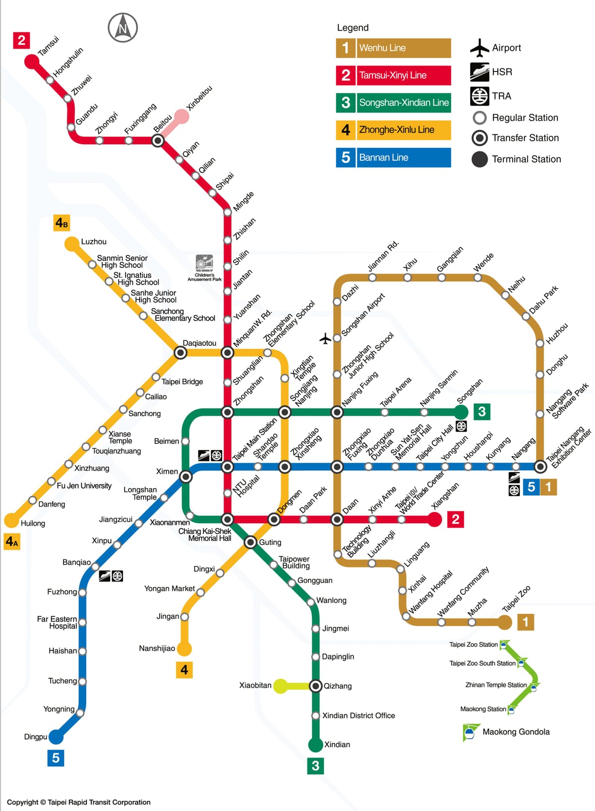 mrt mapa Taipei 2016