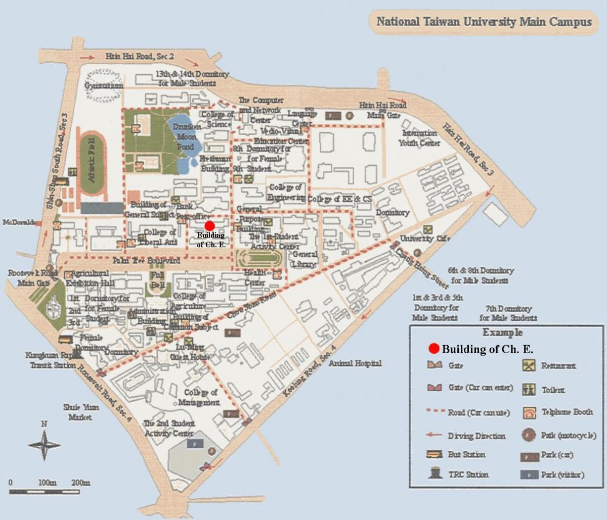 universidade nacional de taiwán campus mapa