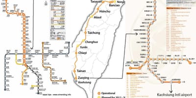 Mapa de Taipei estación de ferrocarril de alta velocidade