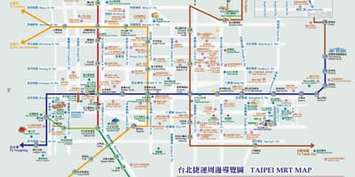 Taipei mapa metro con atraccións