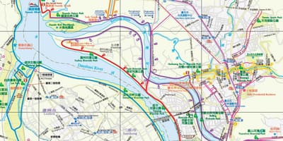 Mapa de Taipei en bicicleta camiño
